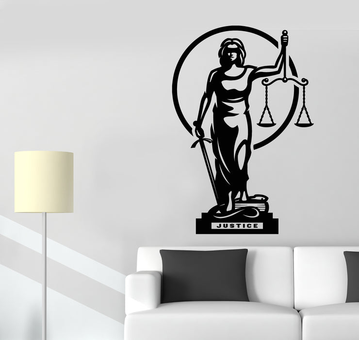 Vinyl Wall Decal Greek Goddess Lady Justice Themis Law Decor Stickers Mural (g6214)