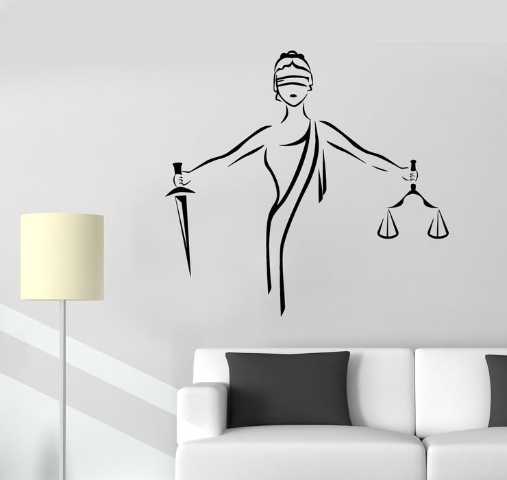 Vinyl Wall Decal Themis Justice Greek Goddess Law Firm Office Stickers Mural (g5924)