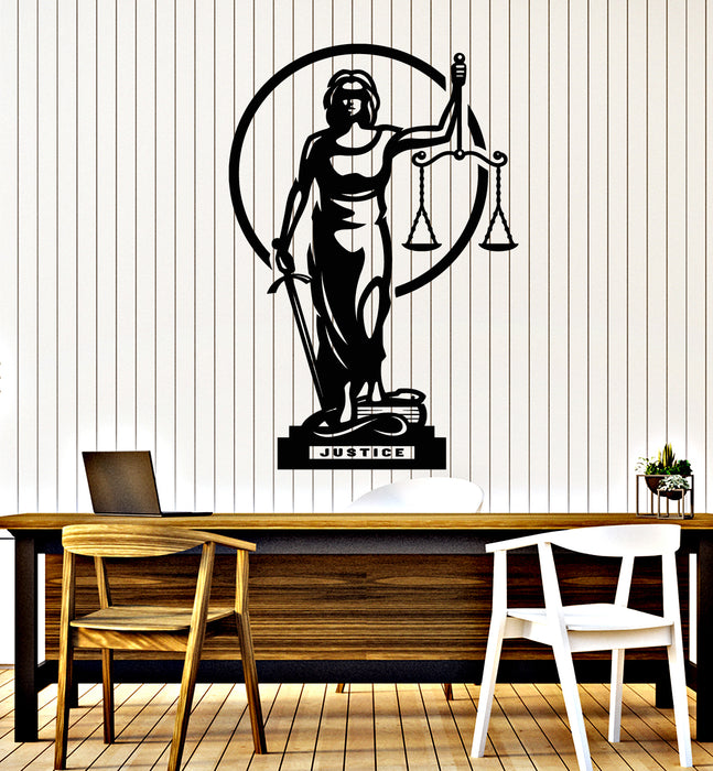 Vinyl Wall Decal Greek Goddess Lady Justice Themis Law Decor Stickers Mural (g6214)