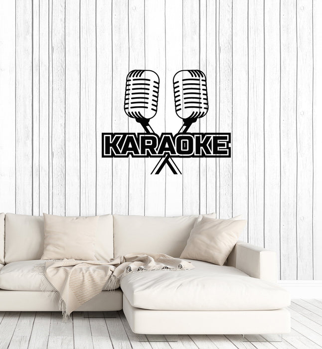 Vinyl Wall Decal Karaoke Bar Microphone MIC Music Art for Singer Stickers Mural (ig5892)