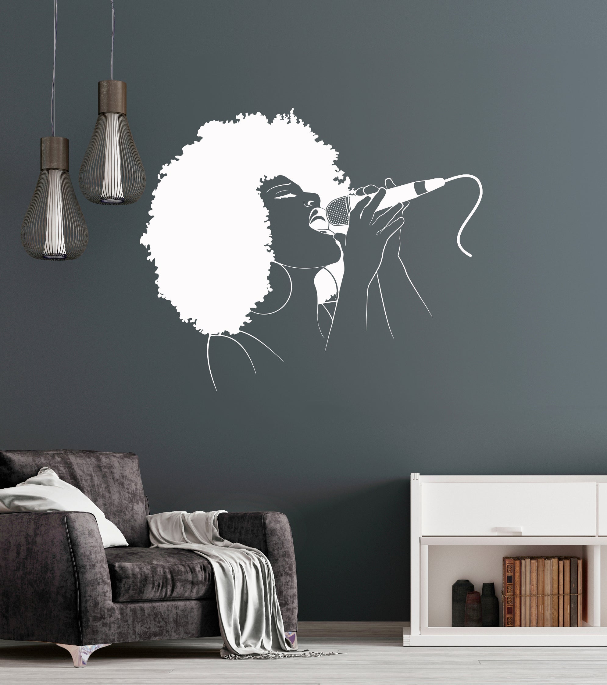 Vinyl Wall Decal Hot Sexy Woman Black Lady Singer Music Stickers Mural ...