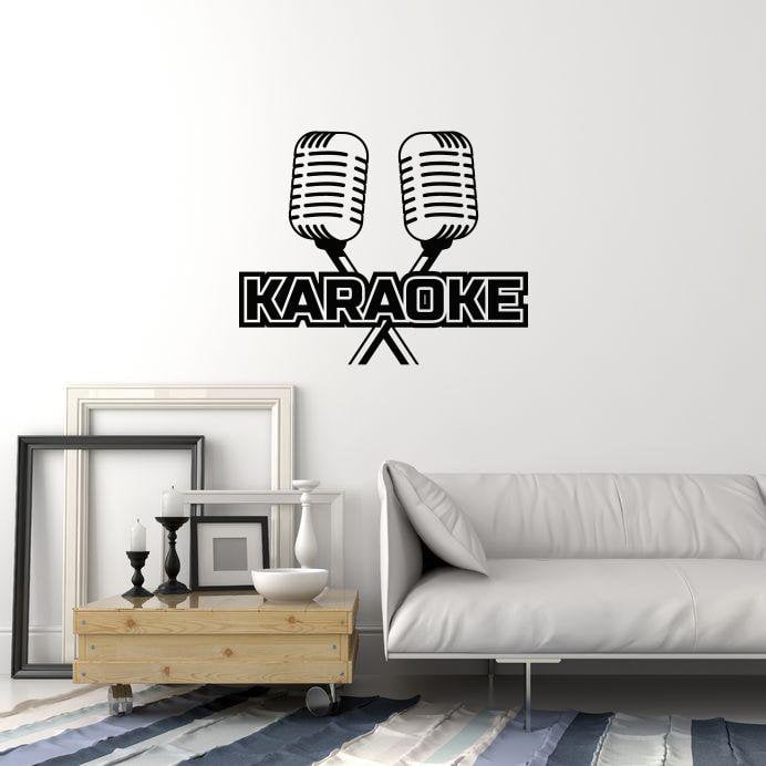 Vinyl Wall Decal Karaoke Bar Microphone MIC Music Art for Singer Stickers Mural (ig5892)