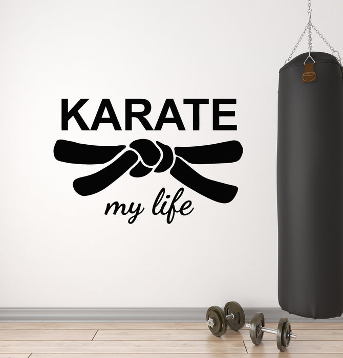 Vinyl Wall Decal Karate My Life Martial Arts Fight Fighting Sport Decor Stickers Mural (g731)