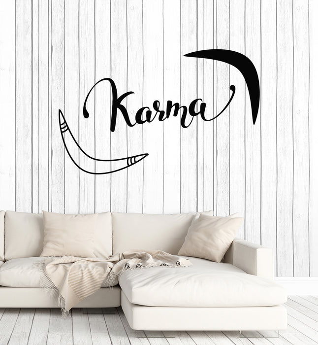 Vinyl Wall Decal Karma Words Boomerang Yoga Studio Meditation Room Stickers Mural (g2656)