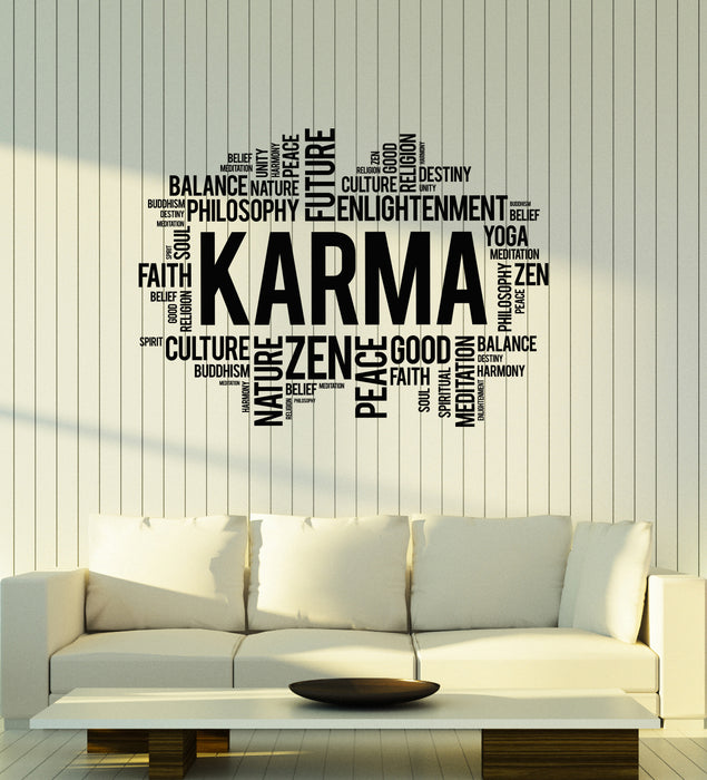 Vinyl Wall Decal Karma Meditation Room Meditating Buddhism Zen Stickers Mural (ig6173)