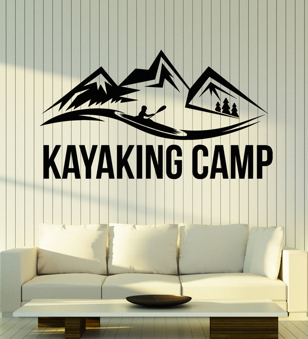 Vinyl Wall Decal Mountain Camp Outdoor Adventure River Stickers Mural (g7810)