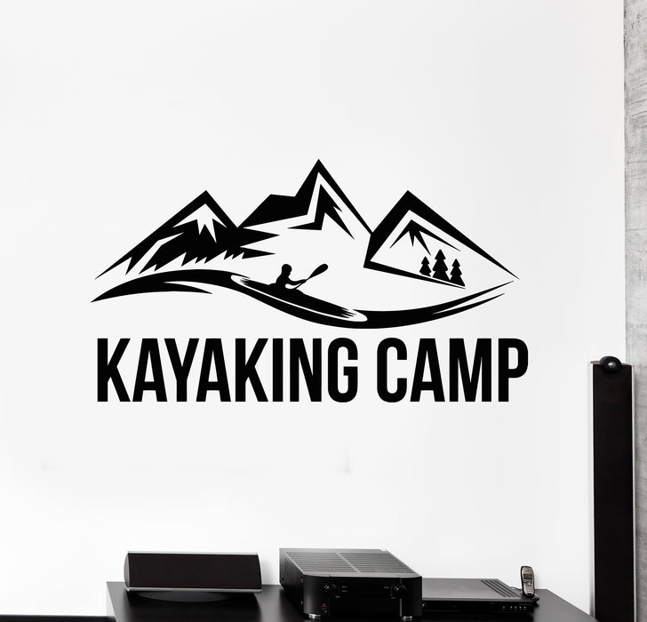 Виниловые наклейки на стену Горный лагерь Приключения на открытом воздухе Река Наклейки Фреска (g7810)