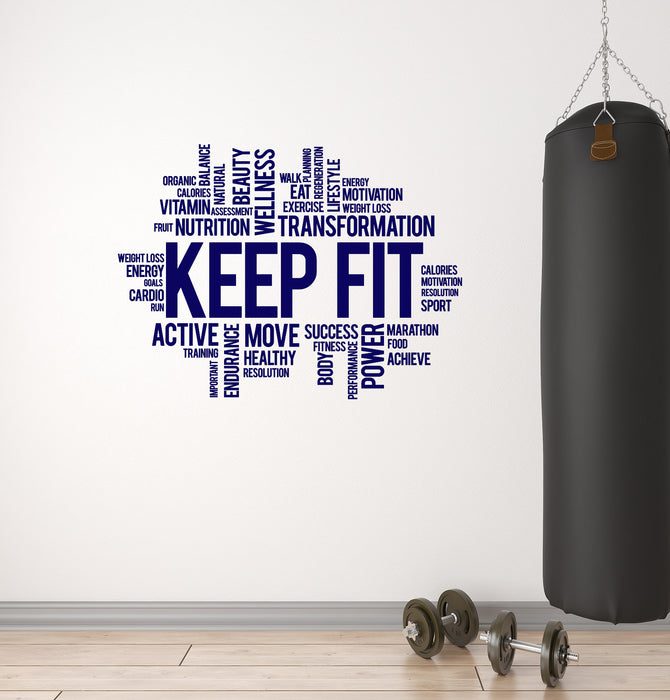 Autocollant mural en vinyle Keep Fit Home Gym Fitness Motivation Inspiration Santé Sports Autocollants Mural (ig6446)