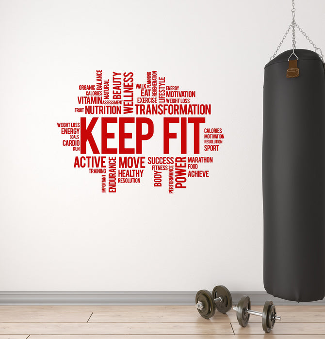 Autocollant mural en vinyle Keep Fit Home Gym Fitness Motivation Inspiration Santé Sports Autocollants Mural (ig6446)
