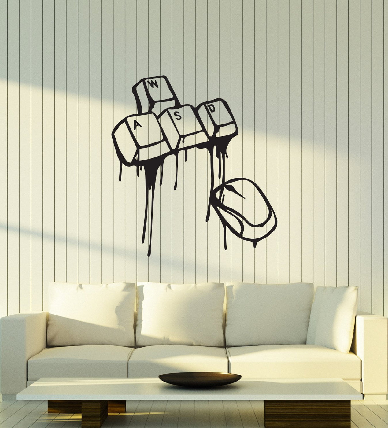 Keyboard Stickers Gamer Vinyl Wall Decal Gaming Keyboard Mouse Gamer Room Interior Art Sticker ...