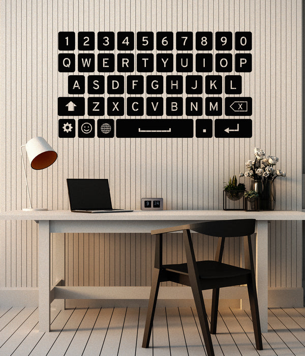 Vinyl Wall Decal Keyboard Computer IT Gamer Room Teenager Stickers Mural (g7520)