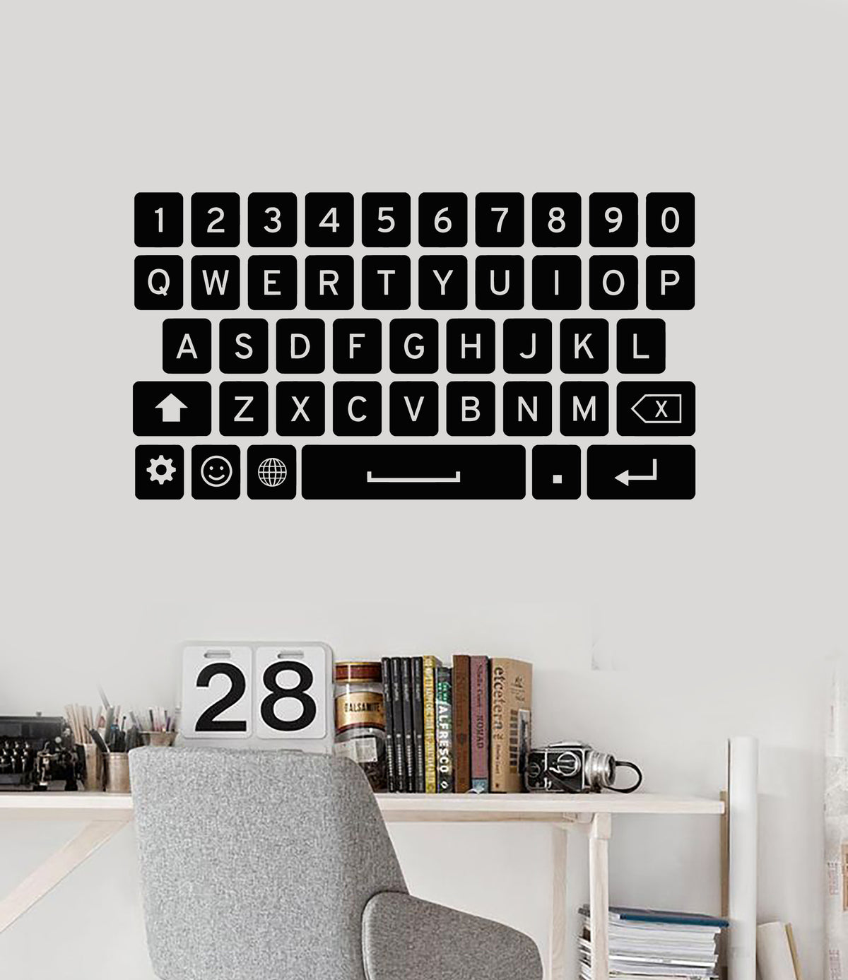 Vinyl Wall Decal Keyboard Computer IT Gamer Room Teenager Stickers Mur