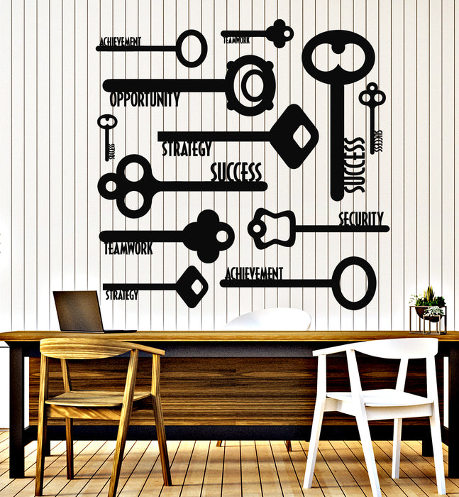 Vinyl Wall Decal Keys Success Office Space Strategy Security Stickers Mural (g5185)