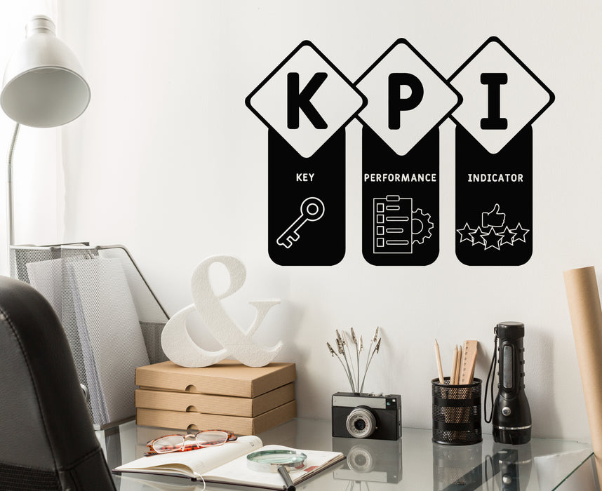 Виниловые наклейки на стену Kpis Ключевые показатели эффективности Gears Decor Наклейки Mural (g7045)