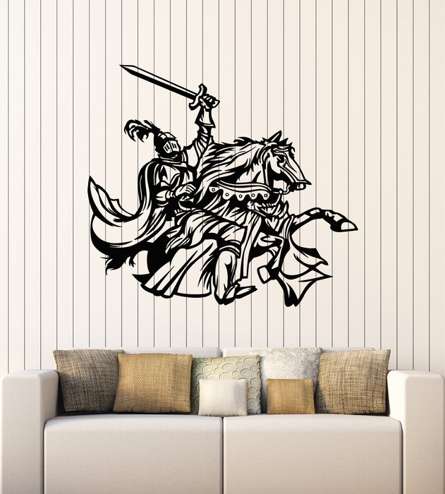 Vinyl Wall Decal Horse Armor Knight on Horseback Tournament Stickers Mural (g7772)