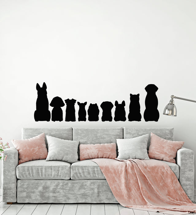 Vinyl Wall Decal Pets Dog Silhouette Animals Children Room Stickers Mural (g840)