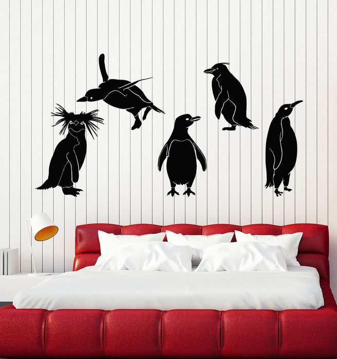 Vinyl Wall Decal Antarctic Birds Penguins Animals Children's Room Stickers Mural (g6449)