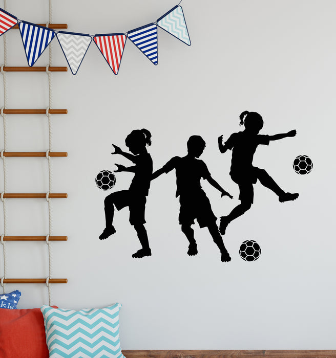 Vinyl Wall Decal Sports Fans Soccer Player Kids Room Ball  Stickers Mural (g6118)