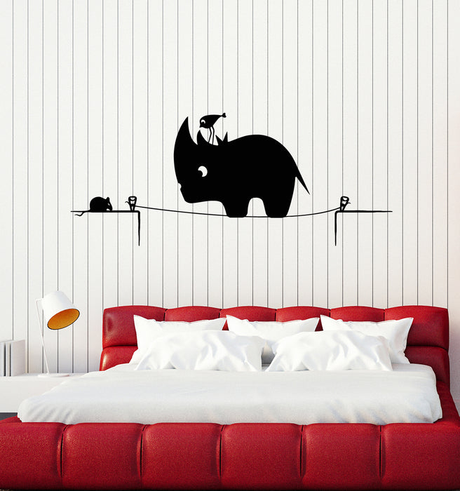Vinyl Wall Decal Mouse Rhinoceros Animal Kids Room Pictures Stickers Mural (g6223)