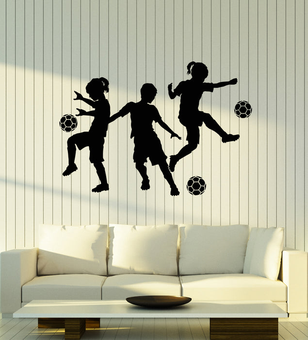 Vinyl Wall Decal Sports Fans Soccer Player Kids Room Ball  Stickers Mural (g6118)