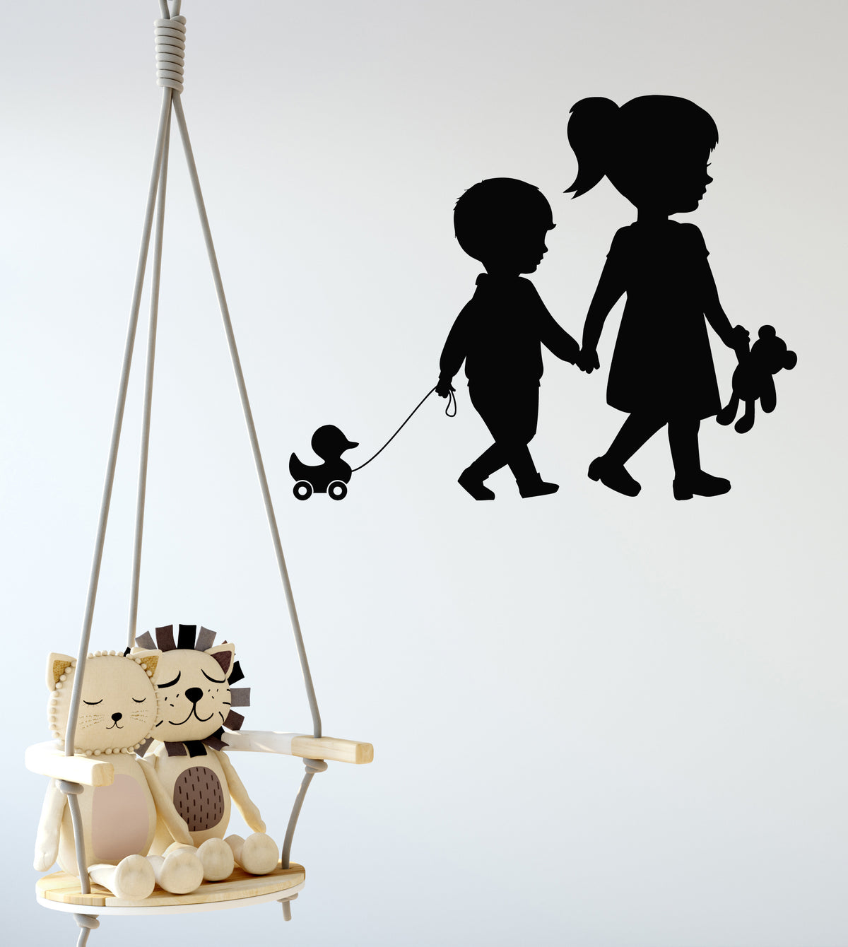 Vinyl Wall Decal Brother Sister Kindergarten Toys For Children Sticker ...
