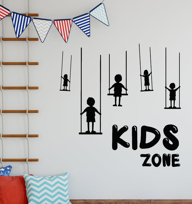 Vinyl Wall Decal Words Kids Zone Swing Child Play Room Stickers Mural (g5397)