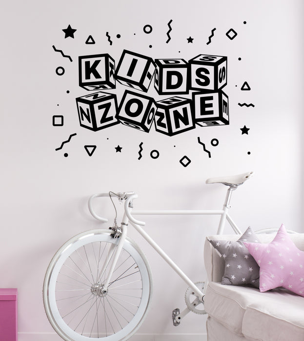Kids Zone Vinyl Wall Decal Nursery Lettering for Kids Room Funny Stickers Mural (k072)