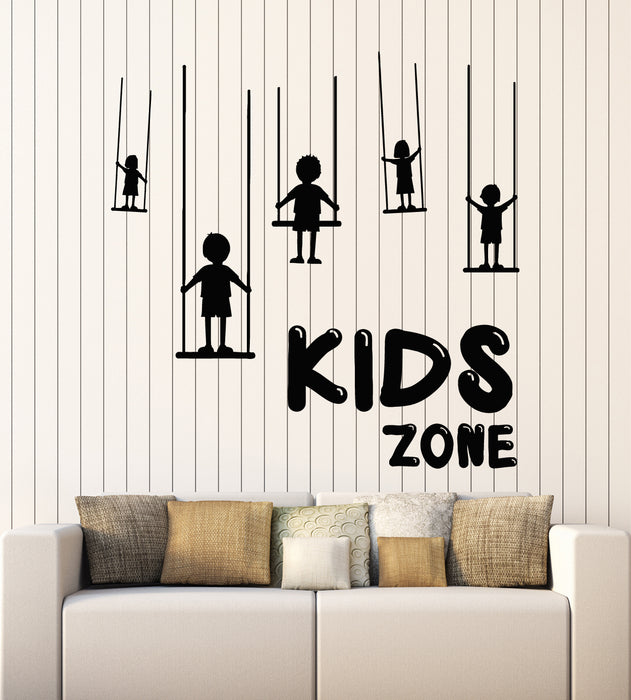 Vinyl Wall Decal Words Kids Zone Swing Child Play Room Stickers Mural (g5397)