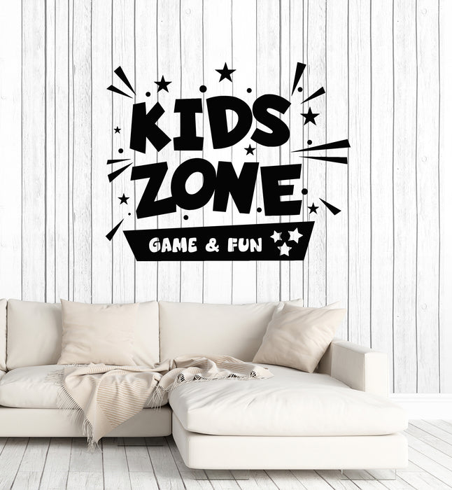 Vinyl Wall Decal Game Fun Kids Zone Lettering Child Baby Decor Stickers Mural (g6584)