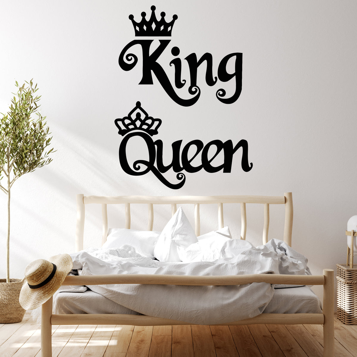 Vinyl Wall Decal Crown King Queen Sign Kingdom Home Decor Stickers Mur ...