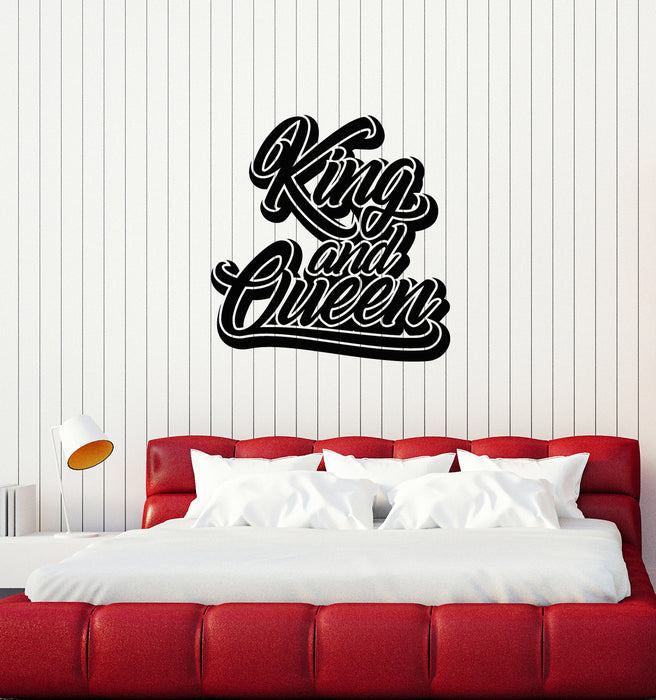 Vinyl Wall Decal Words King Queen Lettering Bedroom Decoration Stickers Mural (g4603)