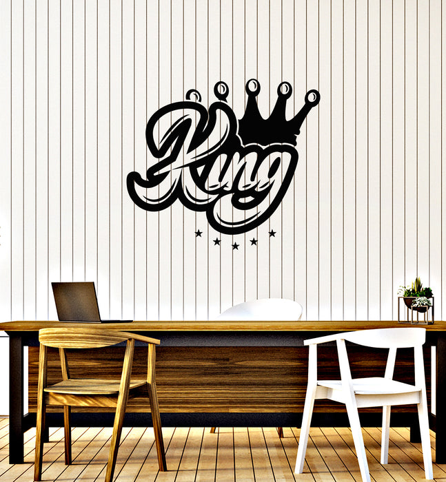 Vinyl Wall Decal Crown King Sign Home Room Bedroom Decor Stickers Mural (g3786)