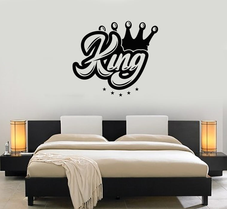 Vinyl Wall Decal Crown King Sign Home Room Bedroom Decor Stickers Mural (g3786)