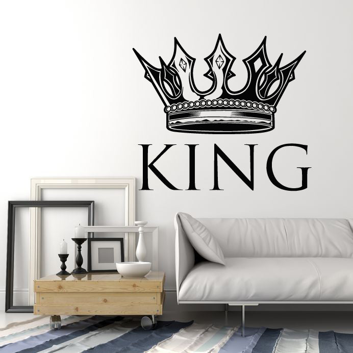 Vinyl Wall Decal Home Decor Crown's King Sign Kingdom Stickers Mural (g5754)