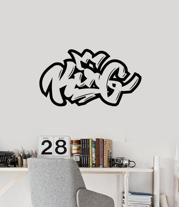 Vinyl Wall Decal Lettering Crown's King Sign Boy Room Bedroom Stickers Mural (g6146)