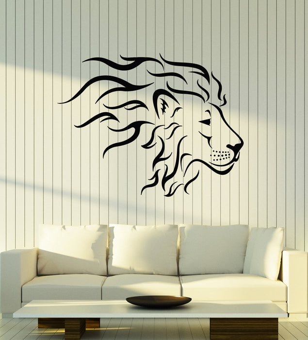 Vinyl Wall Decal Abstract Lion Head Tribal Wild Animal Stickers Mural (g5121)
