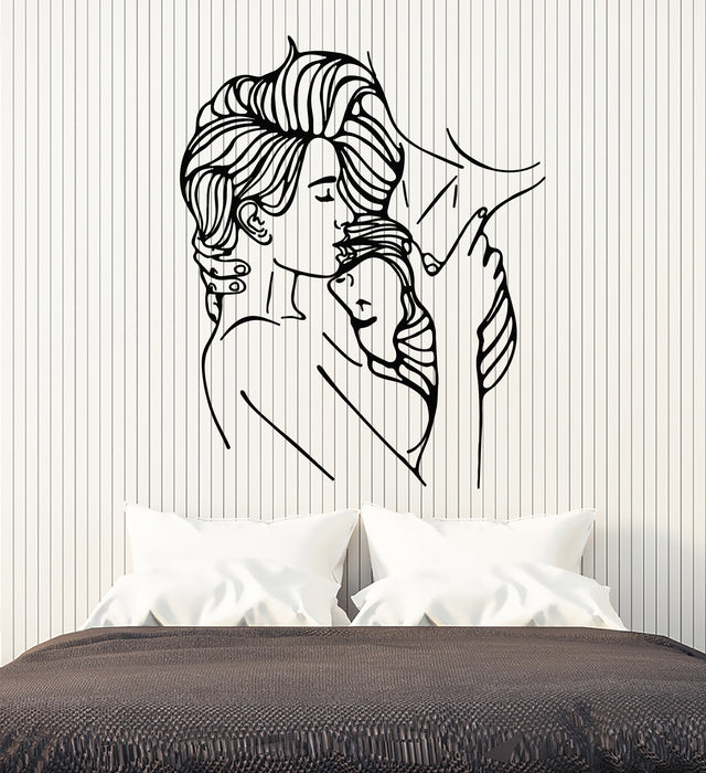 Vinyl Wall Decal Couple in Love Kisses Romance Bedroom Stickers Mural (g3055)