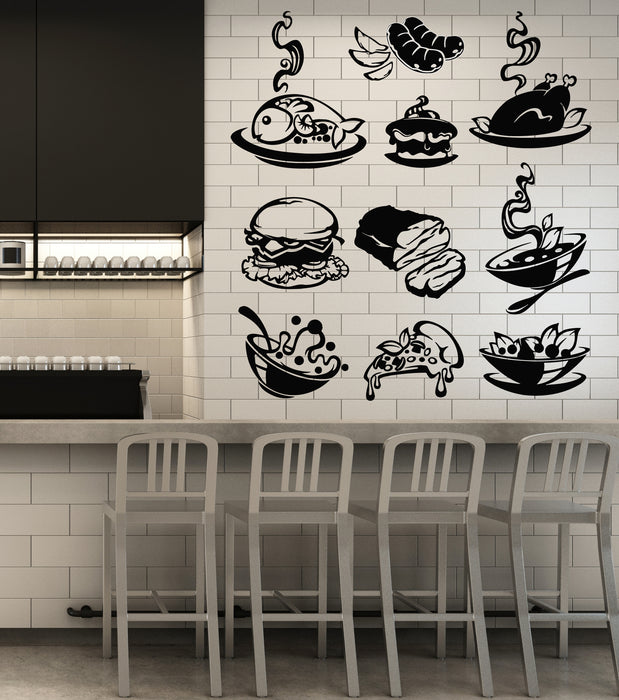 Vinyl Wall Decal Restaurant Tasty Food Menu Cooking Dining Kitchen Sti ...