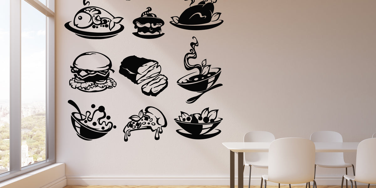 Vinyl Wall Decal Restaurant Tasty Food Menu Cooking Dining Kitchen Sti — Wallstickers4you