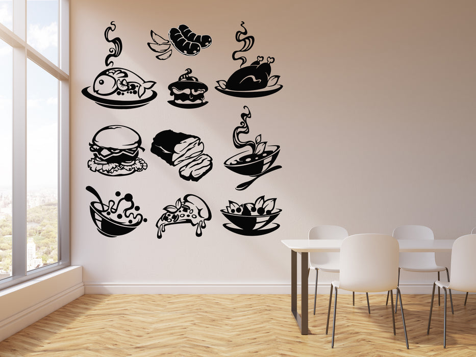 Vinyl Wall Decal Restaurant Tasty Food Menu Cooking Dining Kitchen Stickers Mural (g2283)