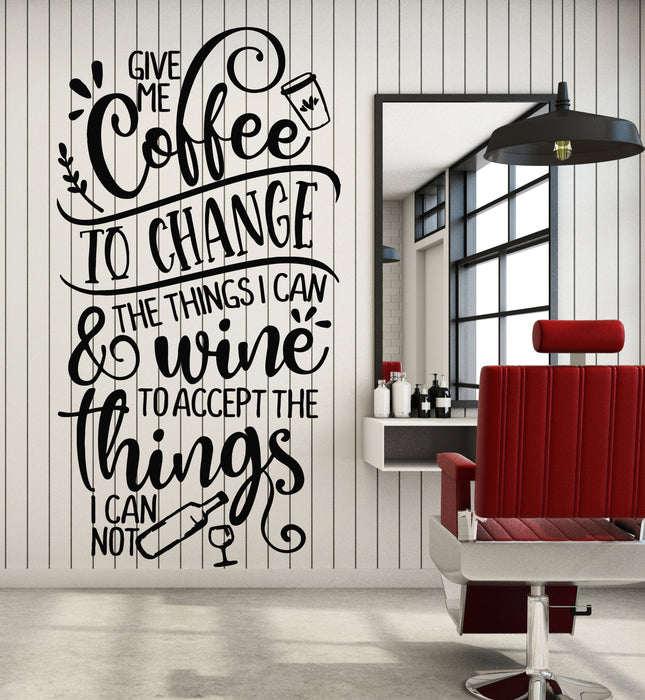 Vinyl Wall Decal Kitchen Quote Motivation Phrase Coffee Wine Cafe (g2466)