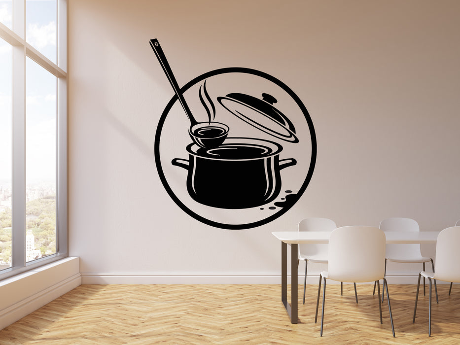 Vinyl Wall Decal Kitchen Pot Cooking Cuisine Soup Stickers Mural (g618)