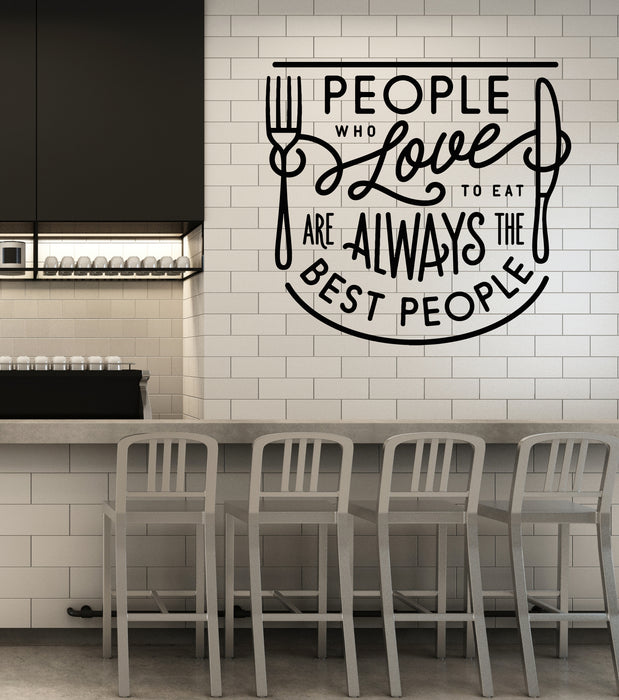 Vinyl Wall Decal Quote Eat Love Kitchen Pub Restaurant Stickers Mural (g1731)