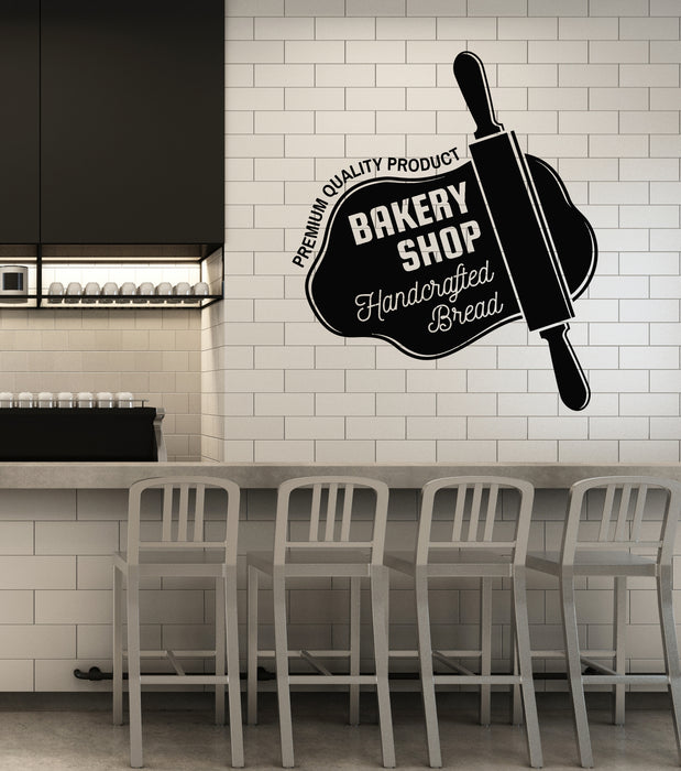 Vinyl Wall Decal Kitchen Bakery Shop Handcrafted Bread Baker Stickers Mural (g7492)