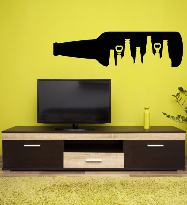 Vinyl Wall Decal Beer Bottle City Kitchen Brewery Bar Cafe Decor Stickers Mural (g7210)