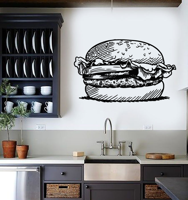 Vinyl Wall Decal Kitchen Burger Fast Food CAfe Restaurant Stickers Mural (g5129)