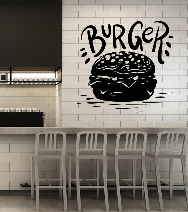 Vinyl Wall Decal Kitchen Art Fast Food Burger Restaurant Cafe Stickers Mural (g5206)