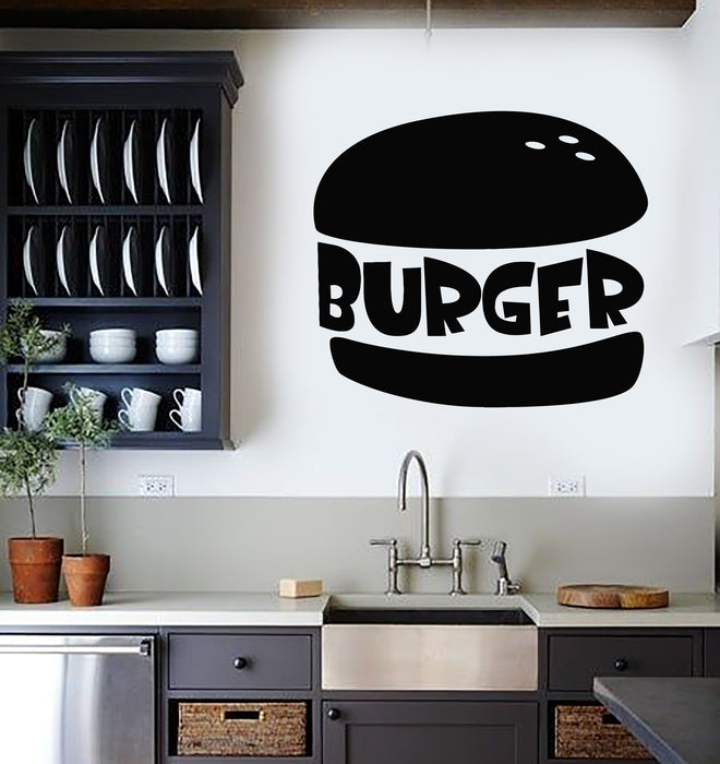 Vinyl Wall Decal Tasty Burger Fast Food Cafe Restaurant Decor Stickers Mural (g6960)