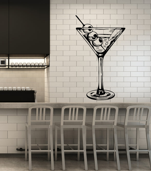 Vinyl Wall Decal Kitchen Decor Bar Cocktail Martini Drink Glass Stickers Mural (g7009)