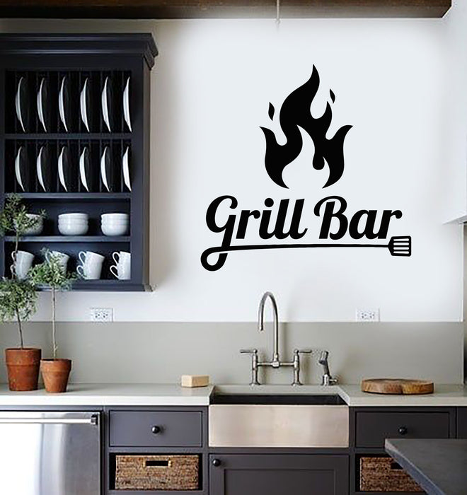 Vinyl Wall Decal Kitchen Decor Grill Bar Barbecue Cooking Food BBQ Stickers Mural (g7053)
